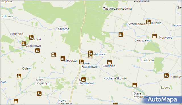 mapa Kębłowice gmina Naruszewo, Kębłowice gmina Naruszewo na mapie Targeo