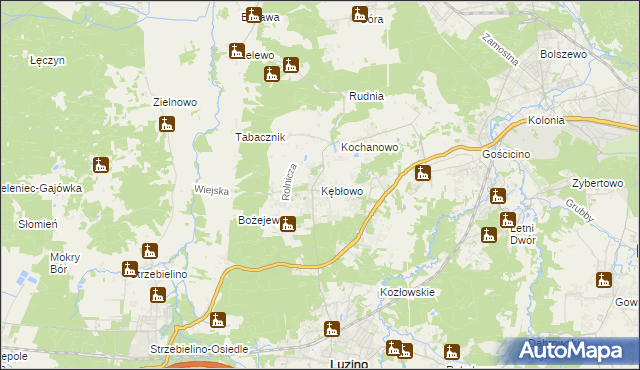 mapa Kębłowo gmina Luzino, Kębłowo gmina Luzino na mapie Targeo