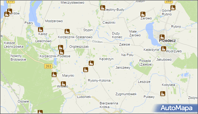 mapa Kęcerzyn, Kęcerzyn na mapie Targeo