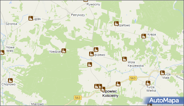 mapa Kęczewo, Kęczewo na mapie Targeo