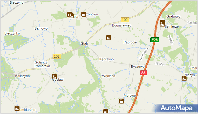 mapa Kędrzyno, Kędrzyno na mapie Targeo