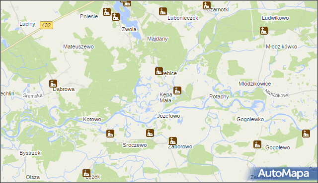 mapa Kępa Mała, Kępa Mała na mapie Targeo