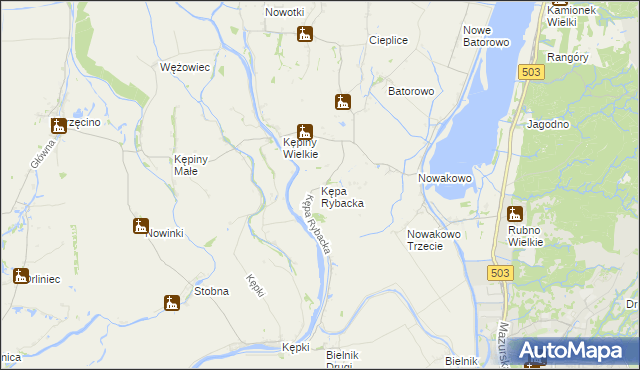 mapa Kępa Rybacka, Kępa Rybacka na mapie Targeo