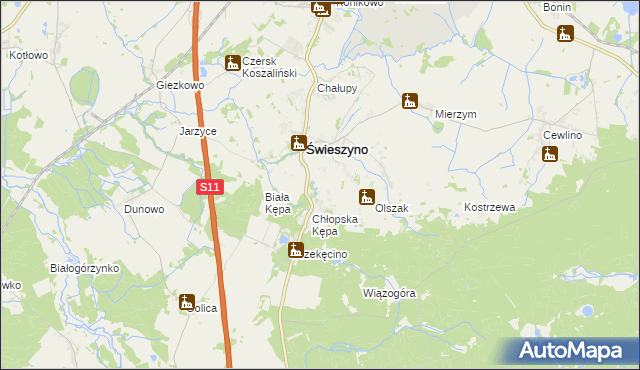 mapa Kępa Świeszyńska, Kępa Świeszyńska na mapie Targeo