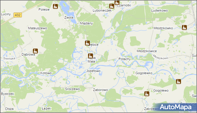 mapa Kępa Wielka, Kępa Wielka na mapie Targeo