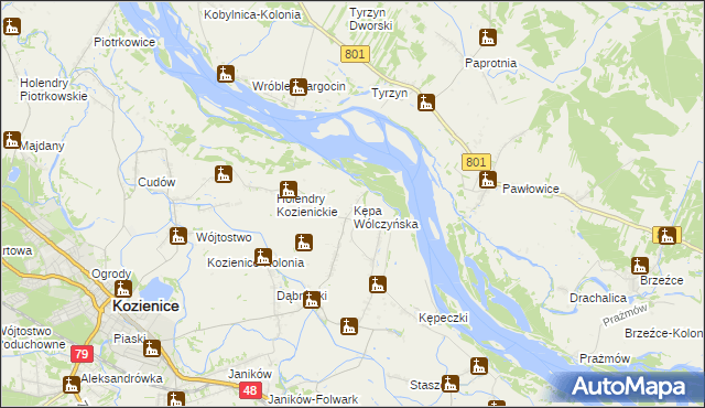mapa Kępa Wólczyńska, Kępa Wólczyńska na mapie Targeo