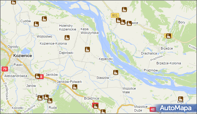 mapa Kępeczki, Kępeczki na mapie Targeo