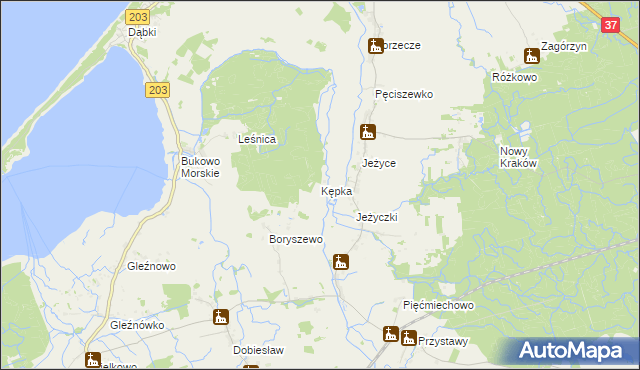 mapa Kępka gmina Darłowo, Kępka gmina Darłowo na mapie Targeo