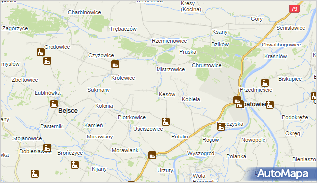 mapa Kęsów, Kęsów na mapie Targeo