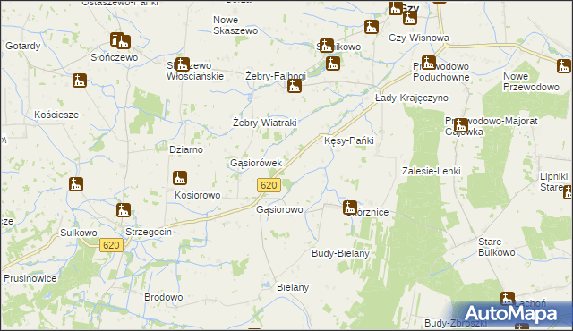 mapa Kęsy-Wypychy, Kęsy-Wypychy na mapie Targeo