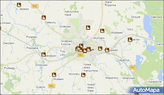 mapa Kętrzyn, Kętrzyn na mapie Targeo