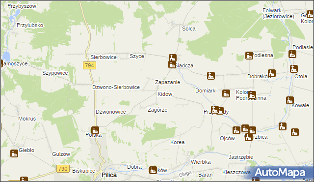 mapa Kidów, Kidów na mapie Targeo