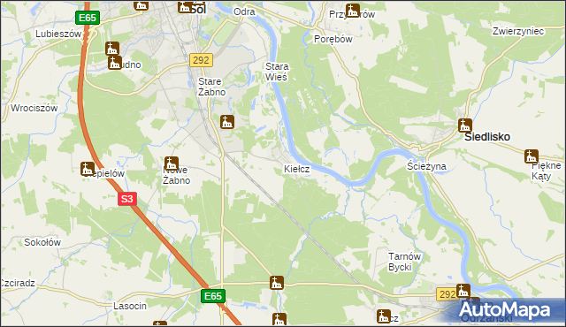 mapa Kiełcz, Kiełcz na mapie Targeo