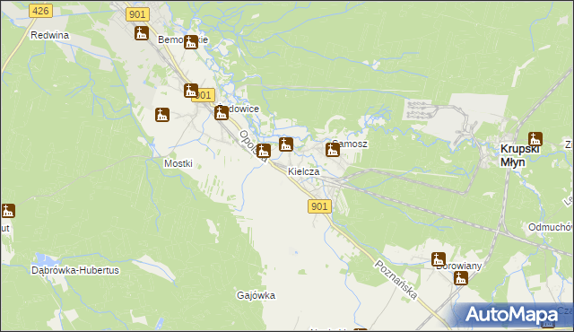 mapa Kielcza, Kielcza na mapie Targeo