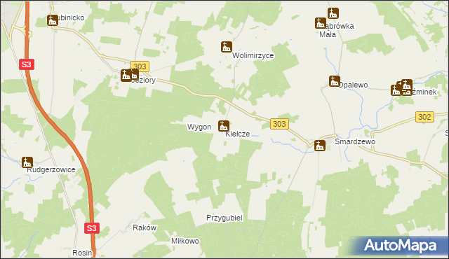 mapa Kiełcze, Kiełcze na mapie Targeo