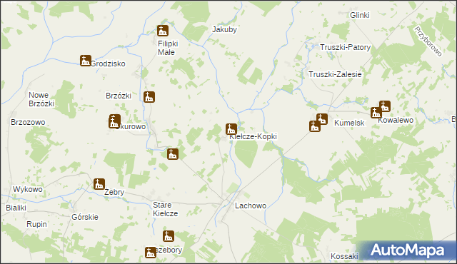 mapa Kiełcze-Kopki, Kiełcze-Kopki na mapie Targeo