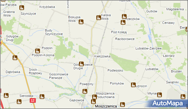 mapa Kiełczówka, Kiełczówka na mapie Targeo