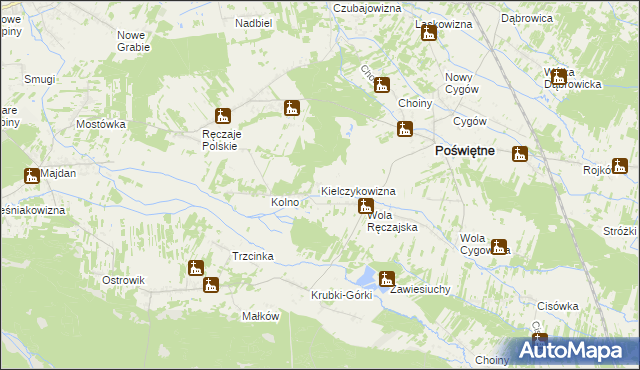 mapa Kielczykowizna, Kielczykowizna na mapie Targeo