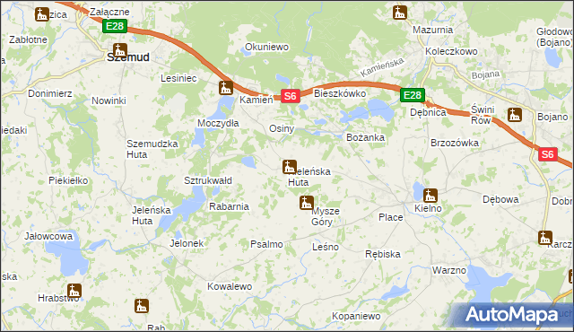 mapa Kieleńska Huta, Kieleńska Huta na mapie Targeo