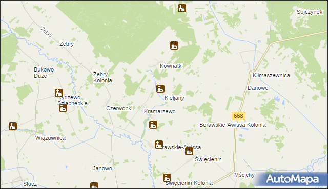 mapa Kieljany, Kieljany na mapie Targeo