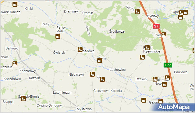 mapa Kiełki, Kiełki na mapie Targeo