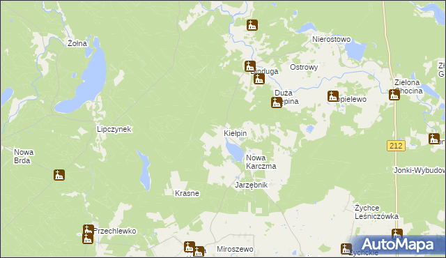 mapa Kiełpin gmina Konarzyny, Kiełpin gmina Konarzyny na mapie Targeo