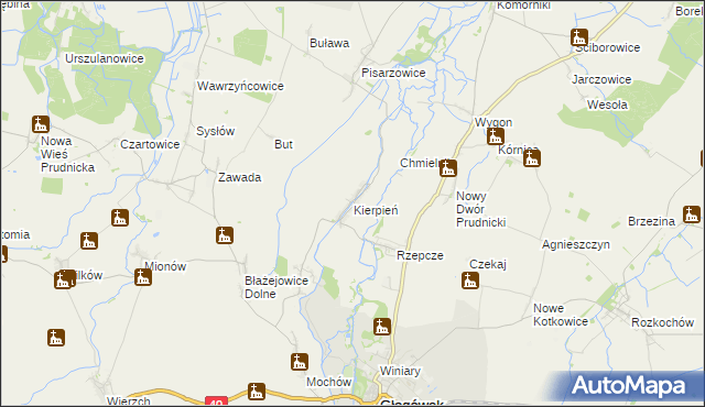 mapa Kierpień, Kierpień na mapie Targeo