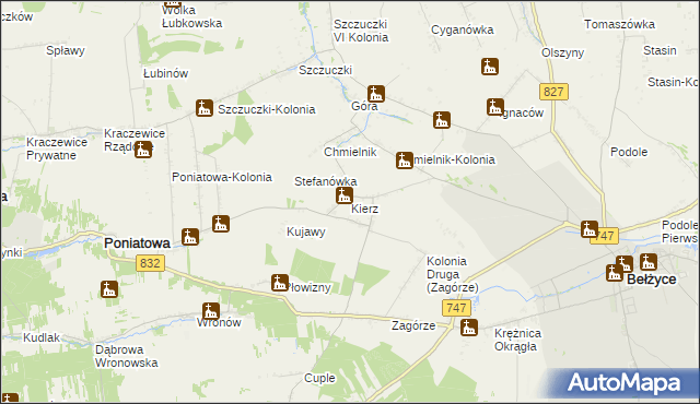 mapa Kierz gmina Bełżyce, Kierz gmina Bełżyce na mapie Targeo