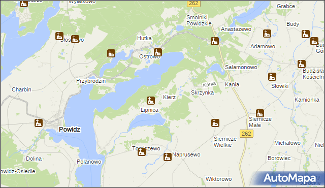 mapa Kierz gmina Ostrowite, Kierz gmina Ostrowite na mapie Targeo