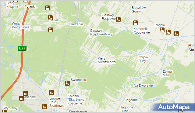 mapa Kierz Niedźwiedzi, Kierz Niedźwiedzi na mapie Targeo