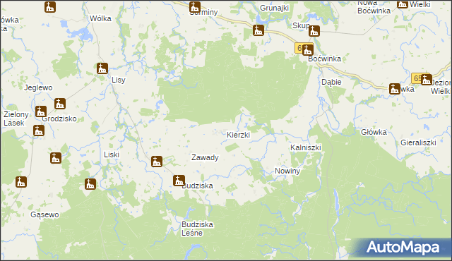 mapa Kierzki gmina Banie Mazurskie, Kierzki gmina Banie Mazurskie na mapie Targeo