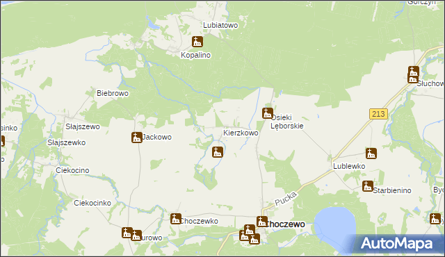 mapa Kierzkowo gmina Choczewo, Kierzkowo gmina Choczewo na mapie Targeo