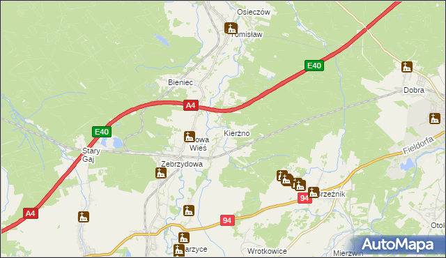 mapa Kierżno, Kierżno na mapie Targeo