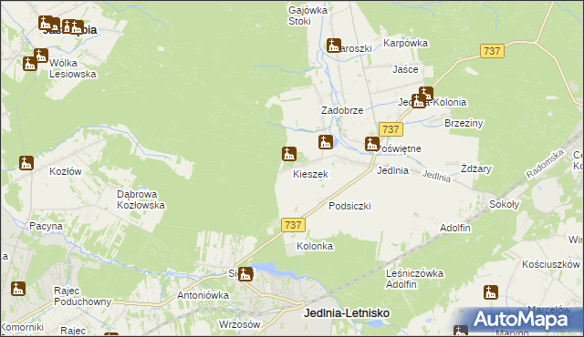 mapa Kieszek, Kieszek na mapie Targeo