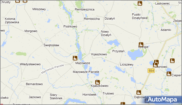 mapa Kijaszkowo gmina Czernikowo, Kijaszkowo gmina Czernikowo na mapie Targeo