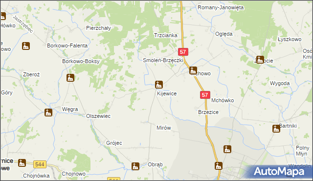 mapa Kijewice gmina Przasnysz, Kijewice gmina Przasnysz na mapie Targeo