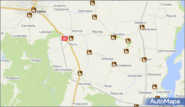 mapa Kijewice gmina Strzelno, Kijewice gmina Strzelno na mapie Targeo