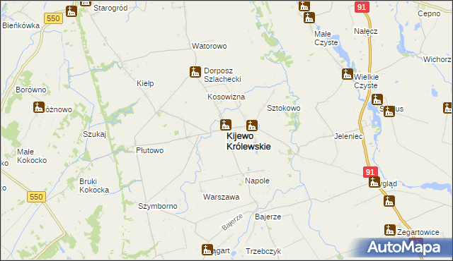 mapa Kijewo Królewskie, Kijewo Królewskie na mapie Targeo