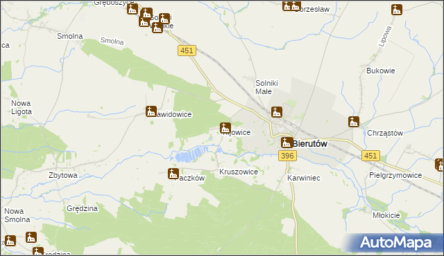mapa Kijowice, Kijowice na mapie Targeo