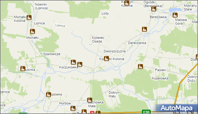 mapa Kijowiec-Kolonia, Kijowiec-Kolonia na mapie Targeo