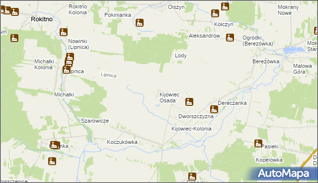 mapa Kijowiec Osada, Kijowiec Osada na mapie Targeo