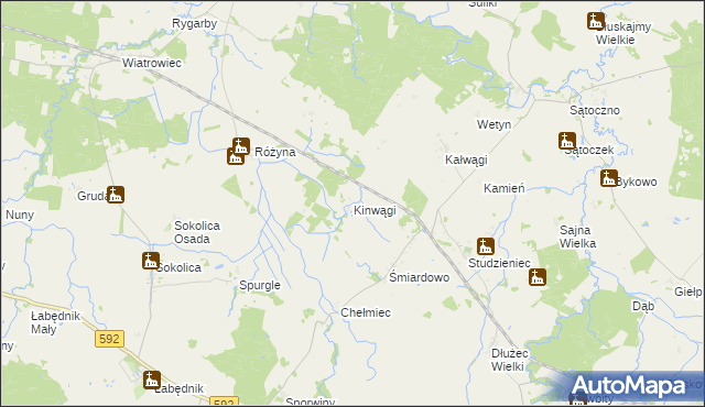 mapa Kinwągi, Kinwągi na mapie Targeo