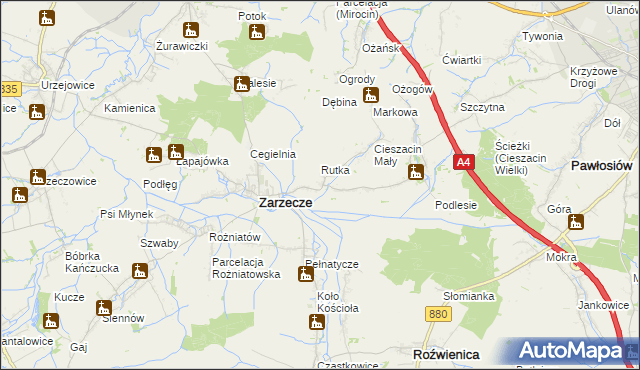 mapa Kisielów gmina Zarzecze, Kisielów gmina Zarzecze na mapie Targeo