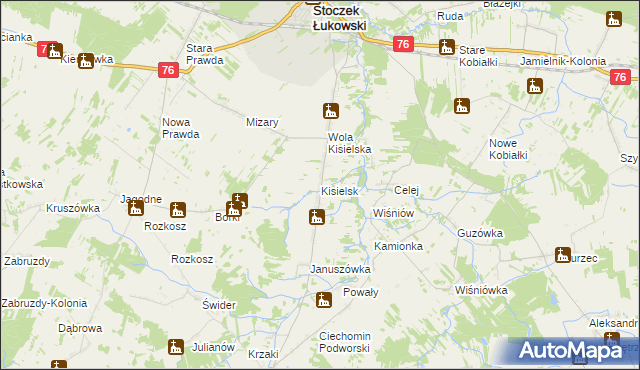 mapa Kisielsk, Kisielsk na mapie Targeo