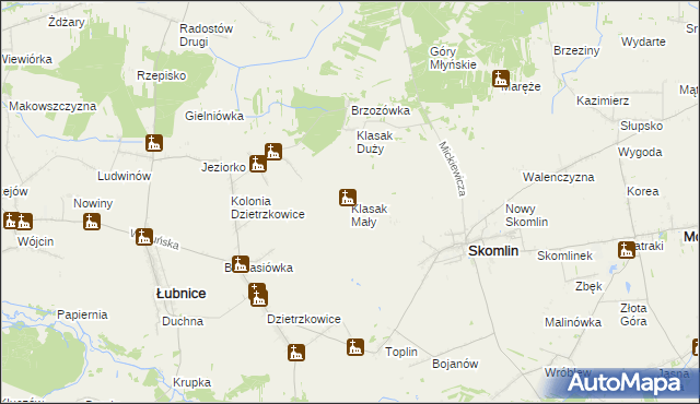 mapa Klasak Mały, Klasak Mały na mapie Targeo