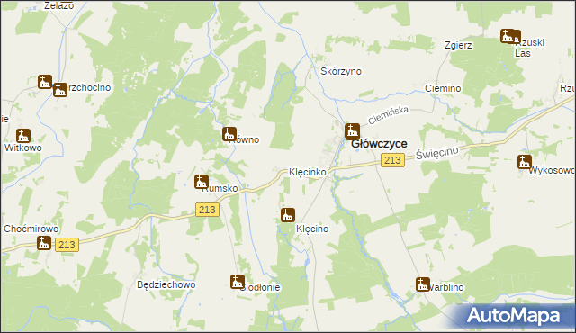 mapa Klęcinko, Klęcinko na mapie Targeo