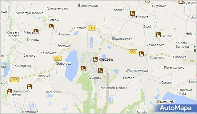 mapa Kleczew, Kleczew na mapie Targeo