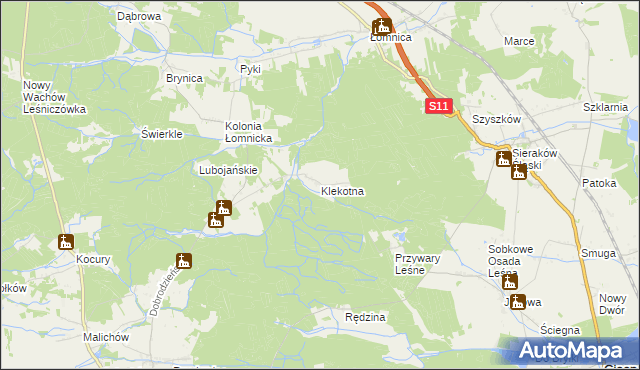 mapa Klekotna, Klekotna na mapie Targeo