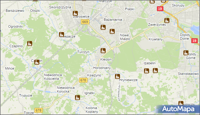 mapa Kleosin, Kleosin na mapie Targeo