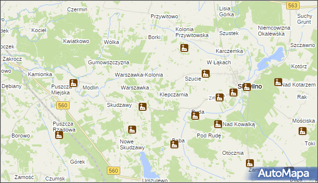 mapa Klepczarnia, Klepczarnia na mapie Targeo